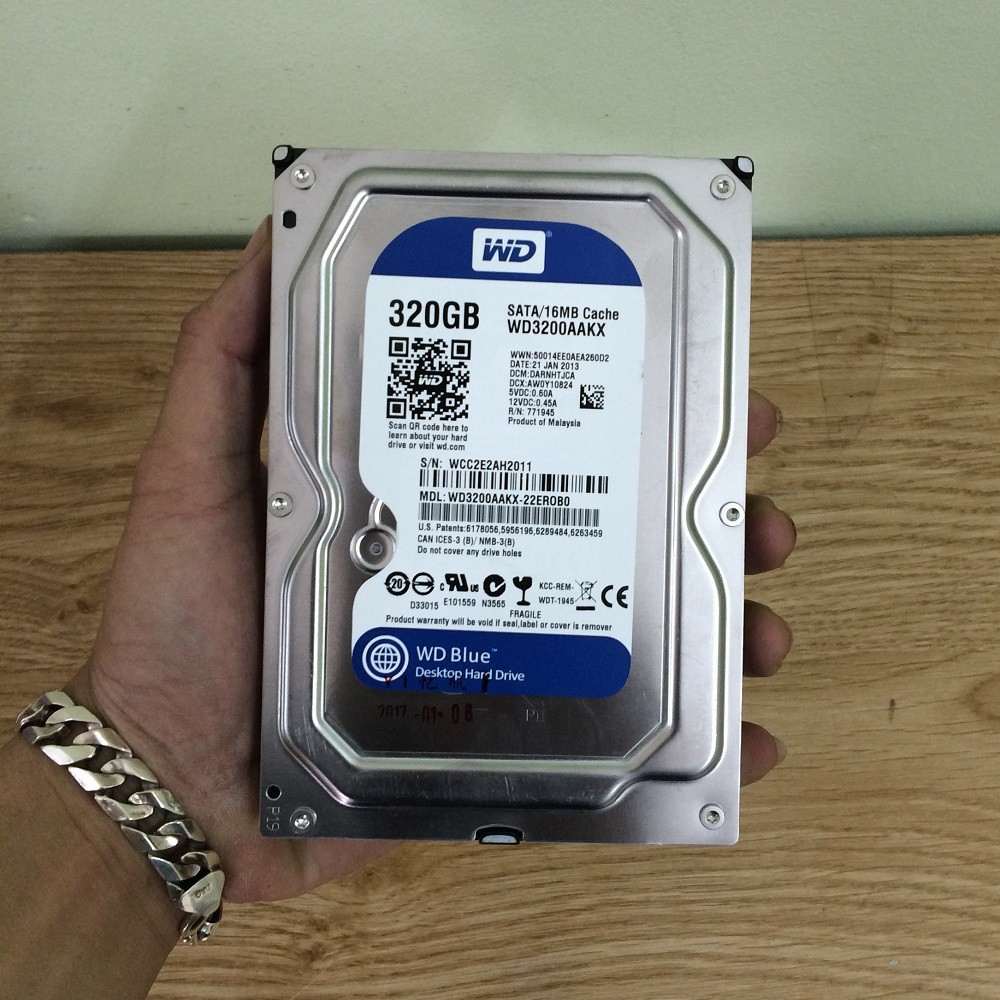 Ổ cứng cho máy tính để bàn HDD Western 320GB Blue. Bảo hành 24 tháng 1 đổi 1.