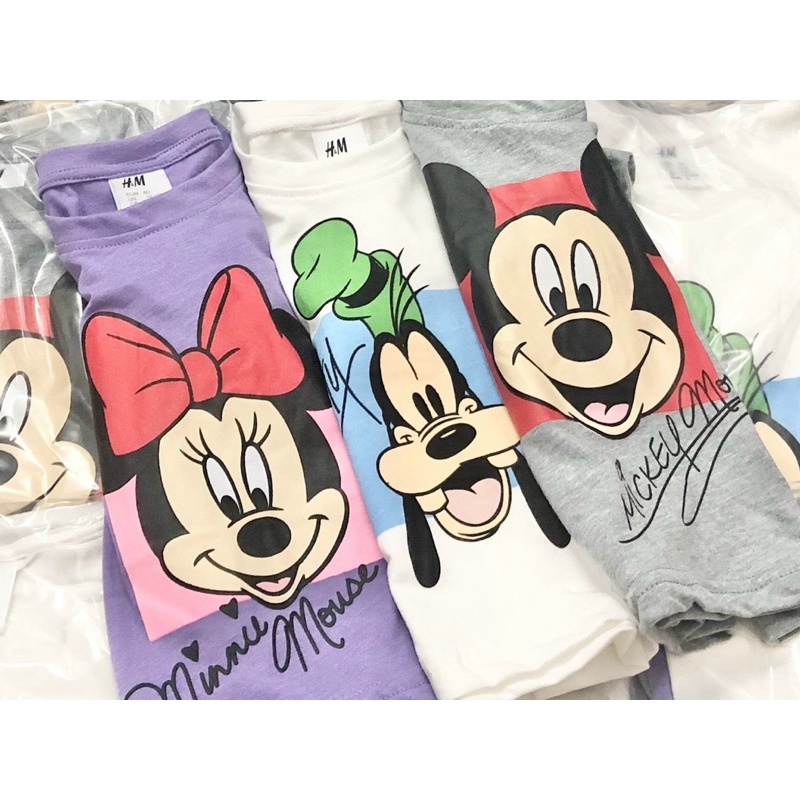 Set 3 áo cộc tay Mic.key cho bé gái 3 màu size từ 10-22 cân