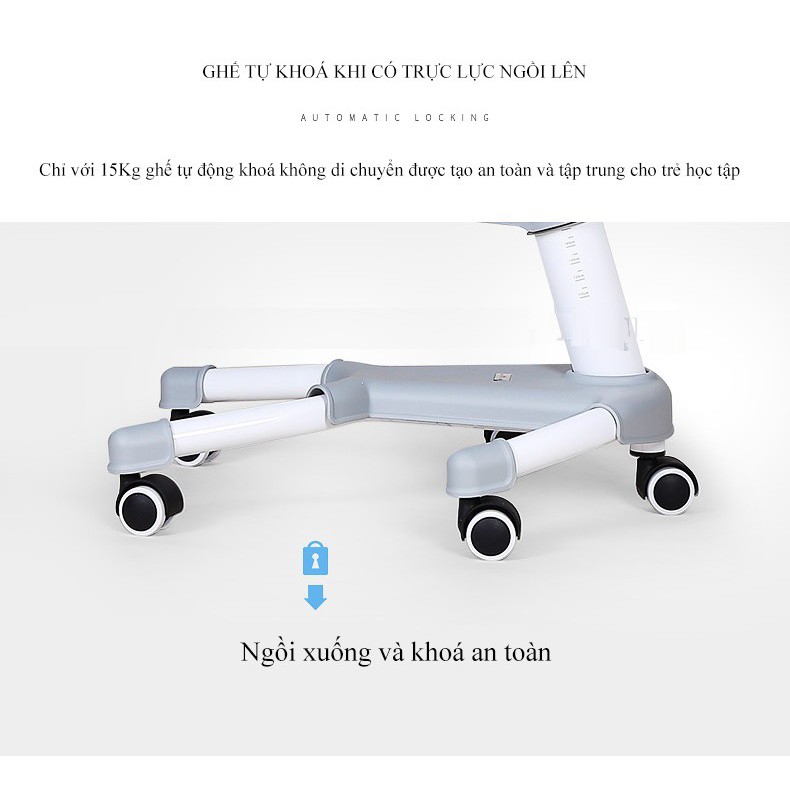 GHẾ HỌC SINH CHỐNG GÙ, CHỐNG CẬN CHO TRẺ EM MÀU XANH CB-601