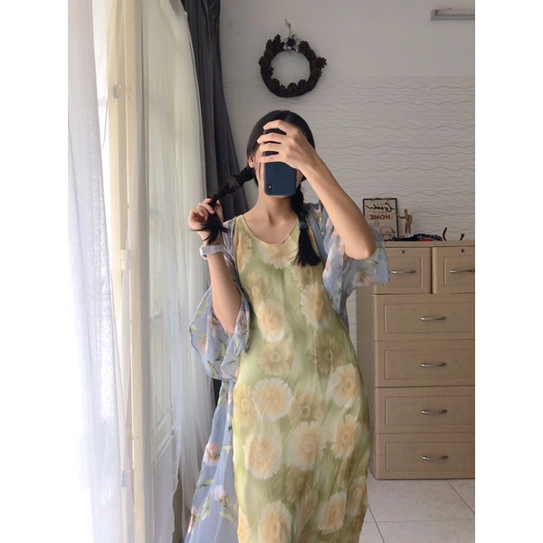 Đầm hoa dáng dài -DAM010