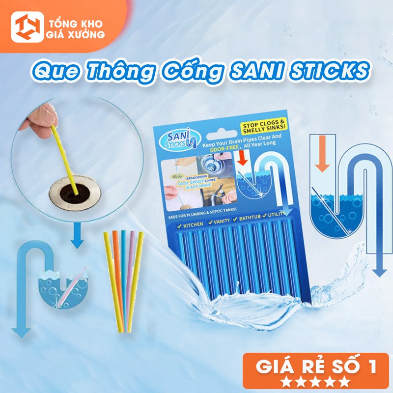 Bộ 12 Que Thông Cống SANI STICKS