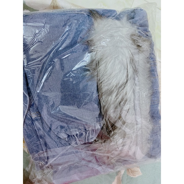 Áo Khoác Jeans Lót Lông Cổ Lông Hàng Quảng Châu Cho Bé Gái