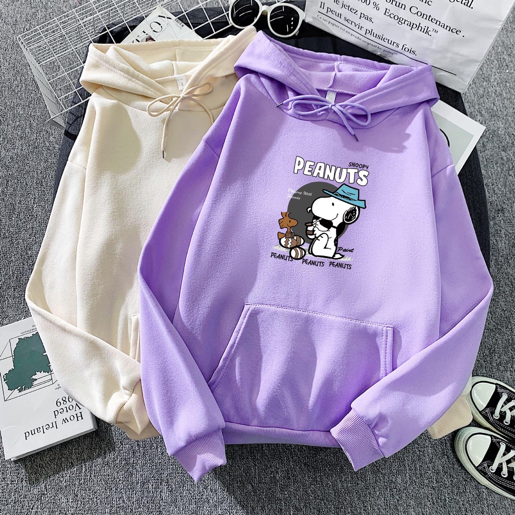 Áo Hoodie From Rộng Unisex Hoạt Hình Chó SNOOPY Đáng Yêu , Vải Nỉ Mềm Mại Dày Dặn Phong Cách  HOT TREND TTSPA0127