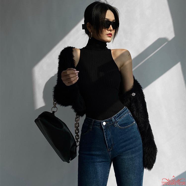 Áo Nữ Không Tay Cổ Cao Màu Sắc Thời Trang