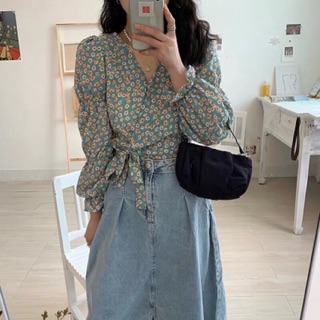 ÁO CROPTOP HOA CỘT EO (KÈM HÌNH THẬT)