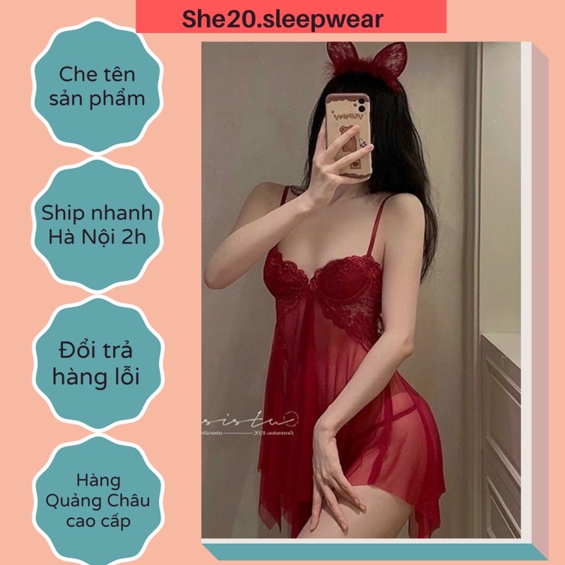 Sỉ/ lẻ - Váy ngủ xuyên thấu sexy gợi cảm XT113