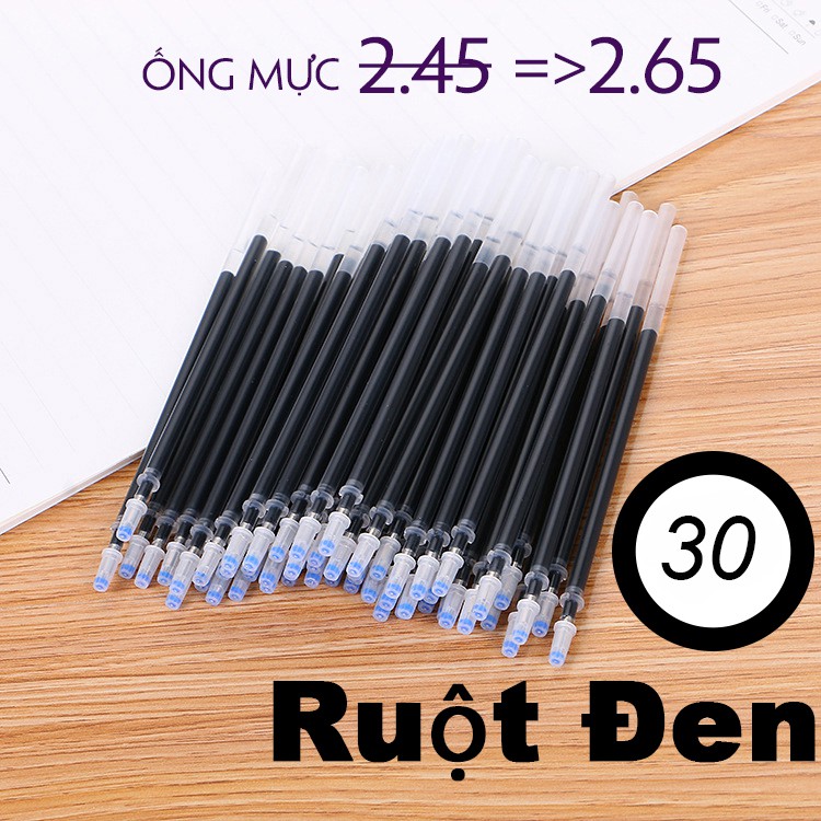 30 Ruột Bút Mực Gel Tiện Lợi Tím Xanh Đỏ Đen Học Sinh Sinh Viên