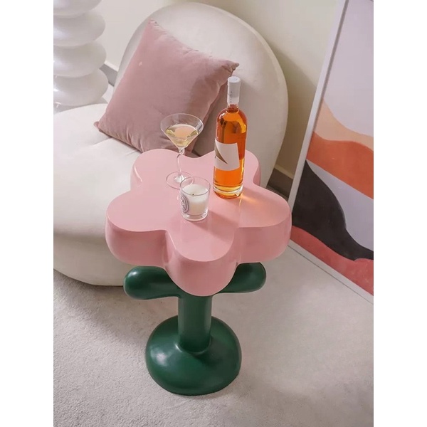 Bàn cafe mini hoa hồng,bàn góc sofa độc lạ phong cách Bắc âu