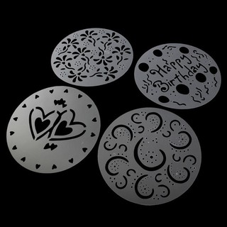 4PCS Bakery Tools Kitchen Heart Decorating Stencils Birthday Party Cake Mold