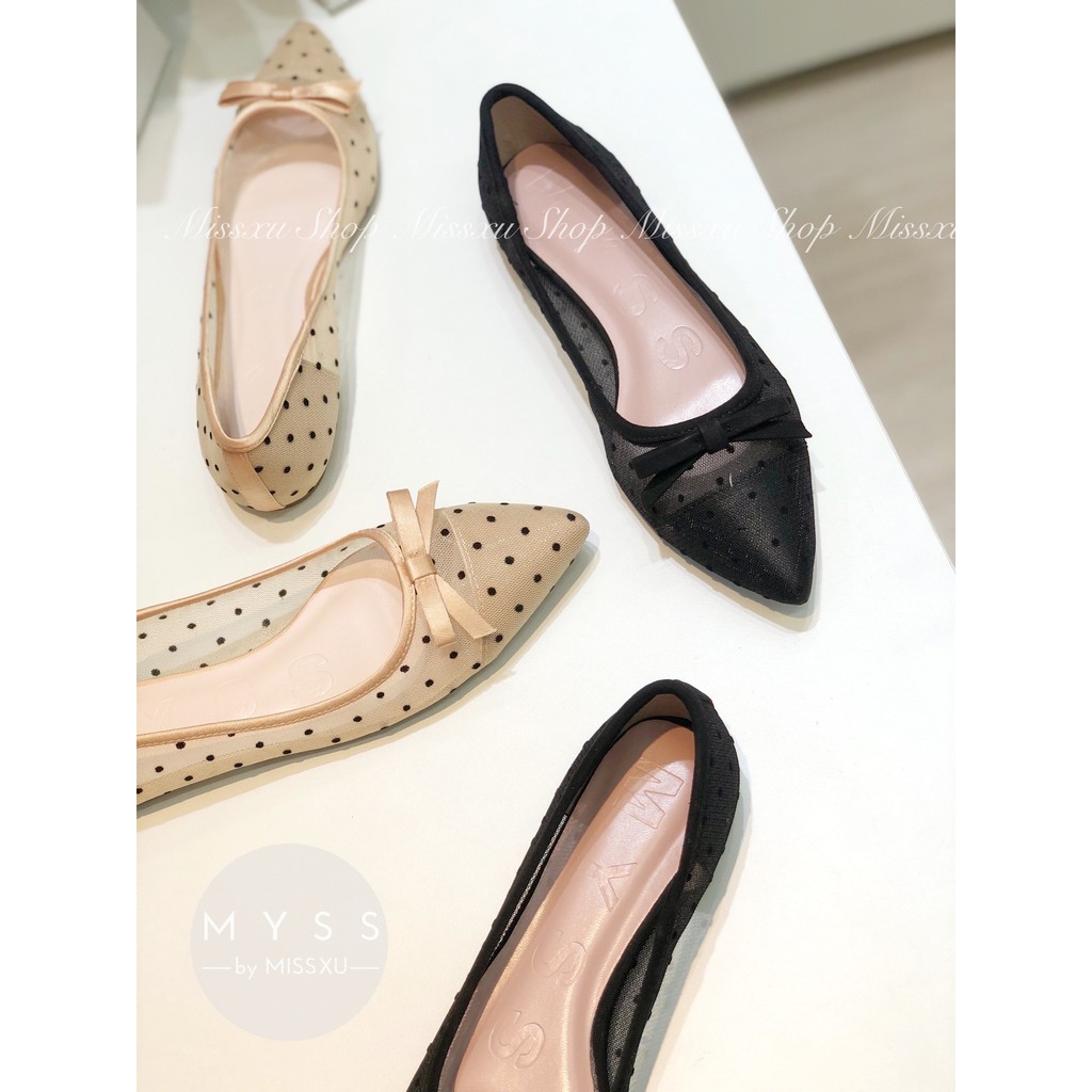 Giày búp bê mũi nhọn lưới ren nơ nhí MYSS - BB9 | BigBuy360 - bigbuy360.vn
