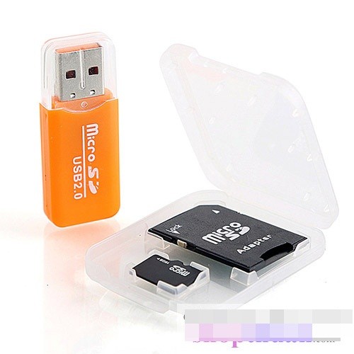 Combo Thẻ nhớ Micro SD 4GB Class 6 Adapter Reader Hộp nhựa