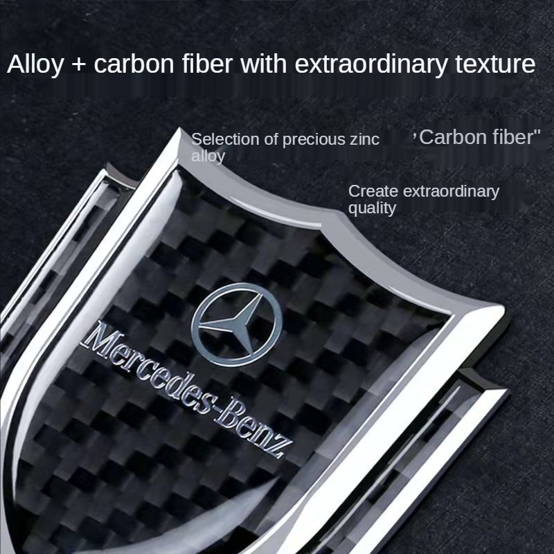 Miếng dán bằng kim loại sợi carbon dùng trang trí xe ô tô hình logo thời trang
