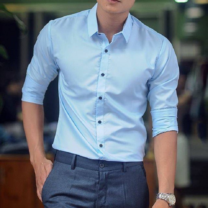 Áo sơ mi nam xanh 💚𝗙𝗥𝗘𝗘𝗦𝗛𝗜𝗣💚 - Sơ mi nam xanh công sở lịch sự, sang trọng | BigBuy360 - bigbuy360.vn