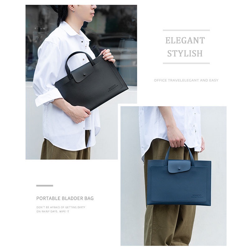 Túi da PU chống thấm nước cho nam và nữ đựng máy tính xách tay 13 14 15.4 15.6 Inch