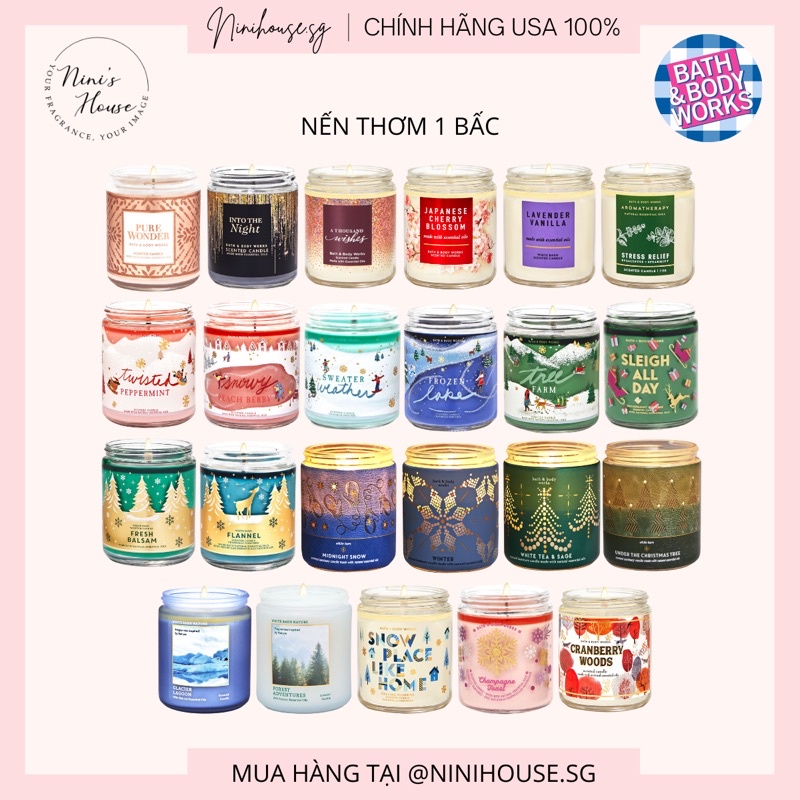 Nến thơm 1 bấc Bath and Body Works Mỹ