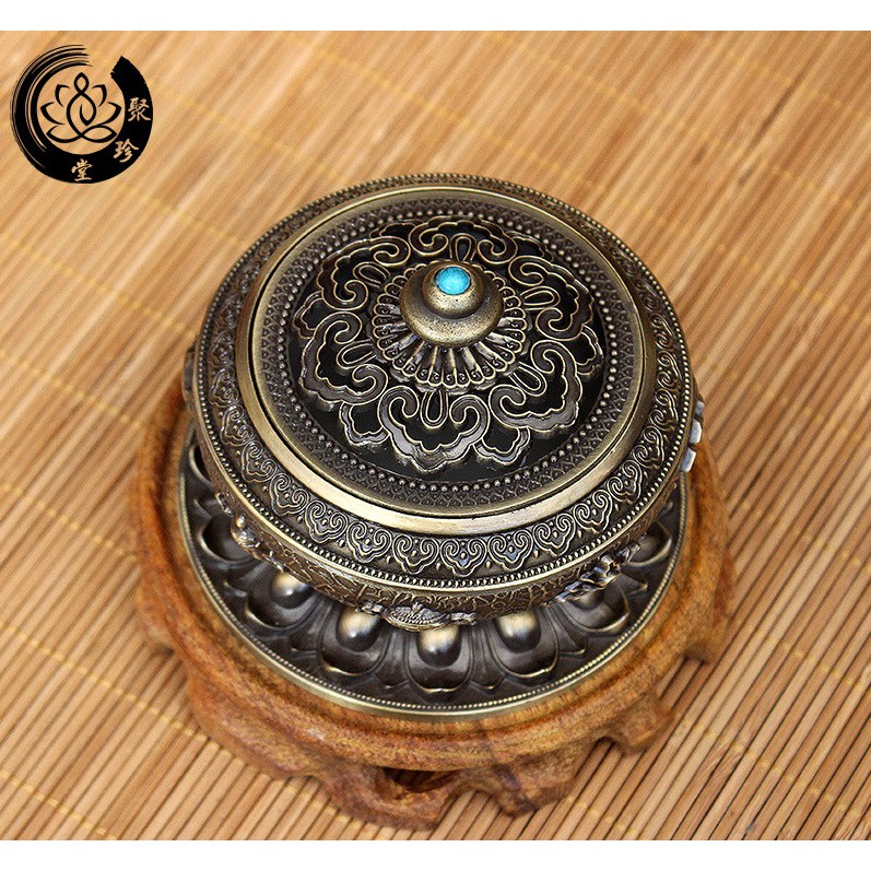 Lư xông trầm hương khắc hình Bát bảo