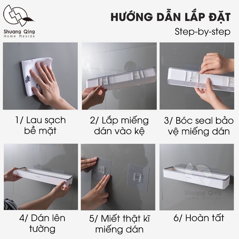 Kệ Đựng Đồ Nhà Vệ Sinh Dán Tường SHUANGQING Để Trên Bồn Cầu SQ5305a