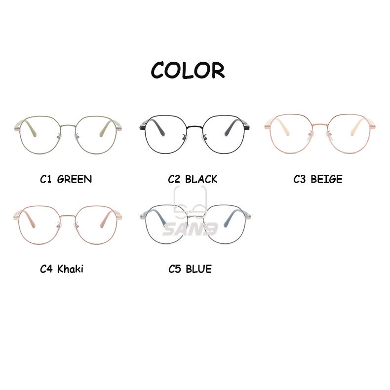 Mắt Kính Gọng Tròn Lớn Siêu Nhẹ Chống Ánh Sáng Xanh Thời Trang Cho Nữ