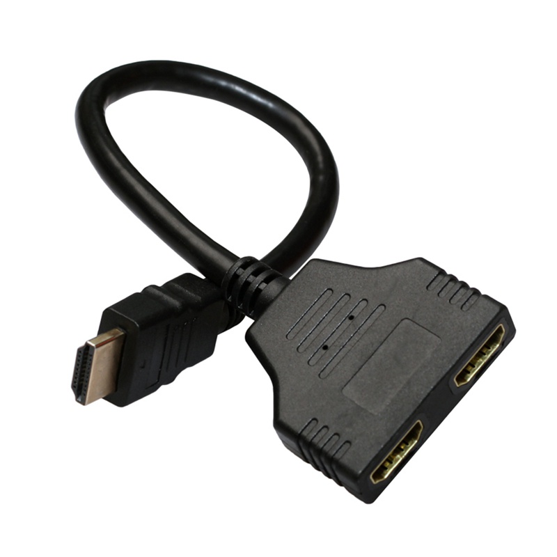 Splitter Cable 1 Male to Dual HDMI 2 Female Y Splitter HD LCD TV 30cm