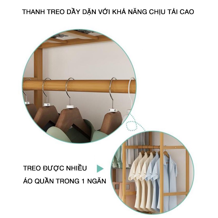 Tủ Quần Áo Khung Tre - Tủ Khung Tre -  Phong Cách Hàn Quốc. | BigBuy360 - bigbuy360.vn