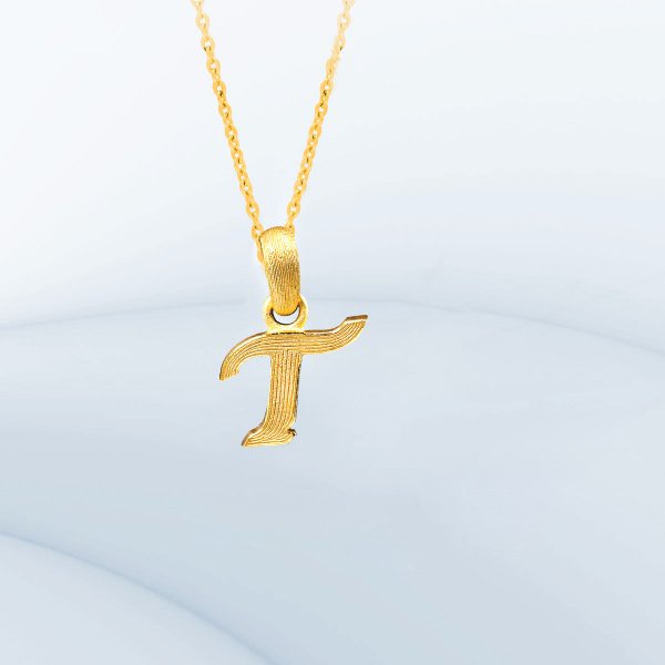 PRIMA Mặt Dây Chuyền Vàng 24K - BST Alphabet - Chữ T - 111P0605