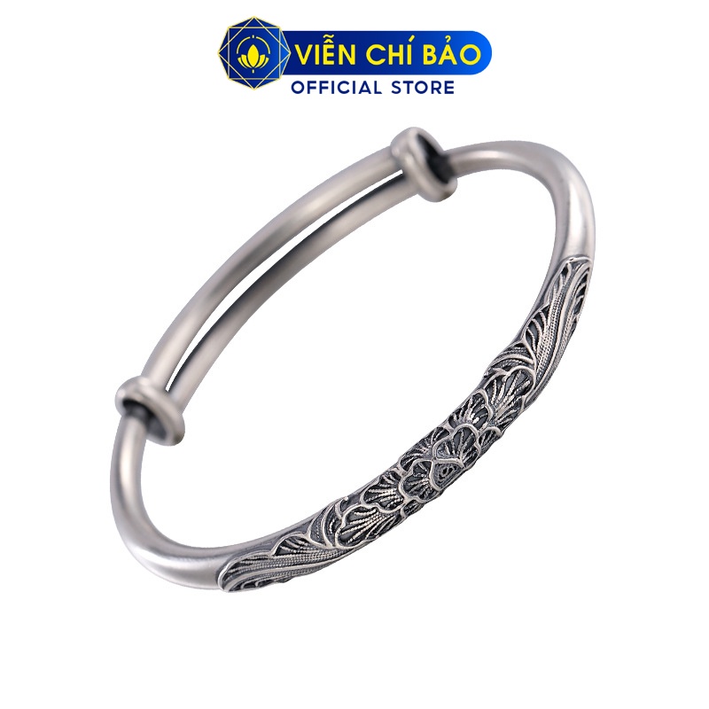 Kiềng bạc nữ họa tiết hoa cổ điển chất liệu bạc Thái 925 thời trang phụ kiện trang sức nữ Viễn Chí Bảo L000307