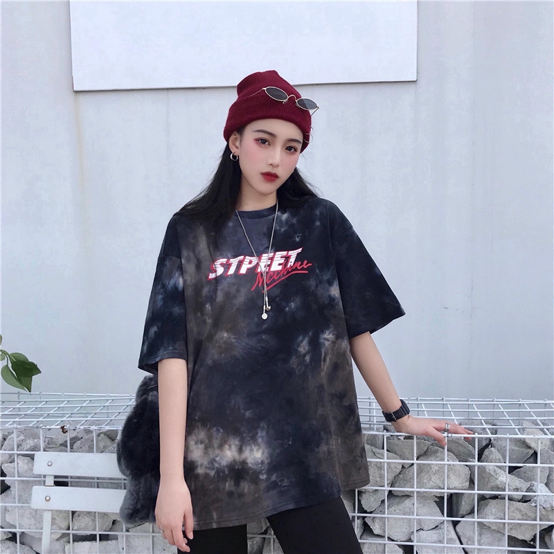 Áo thun ngắn tay size lớn họa tiết nhuộm màu sành điệu chất lượng cao | BigBuy360 - bigbuy360.vn