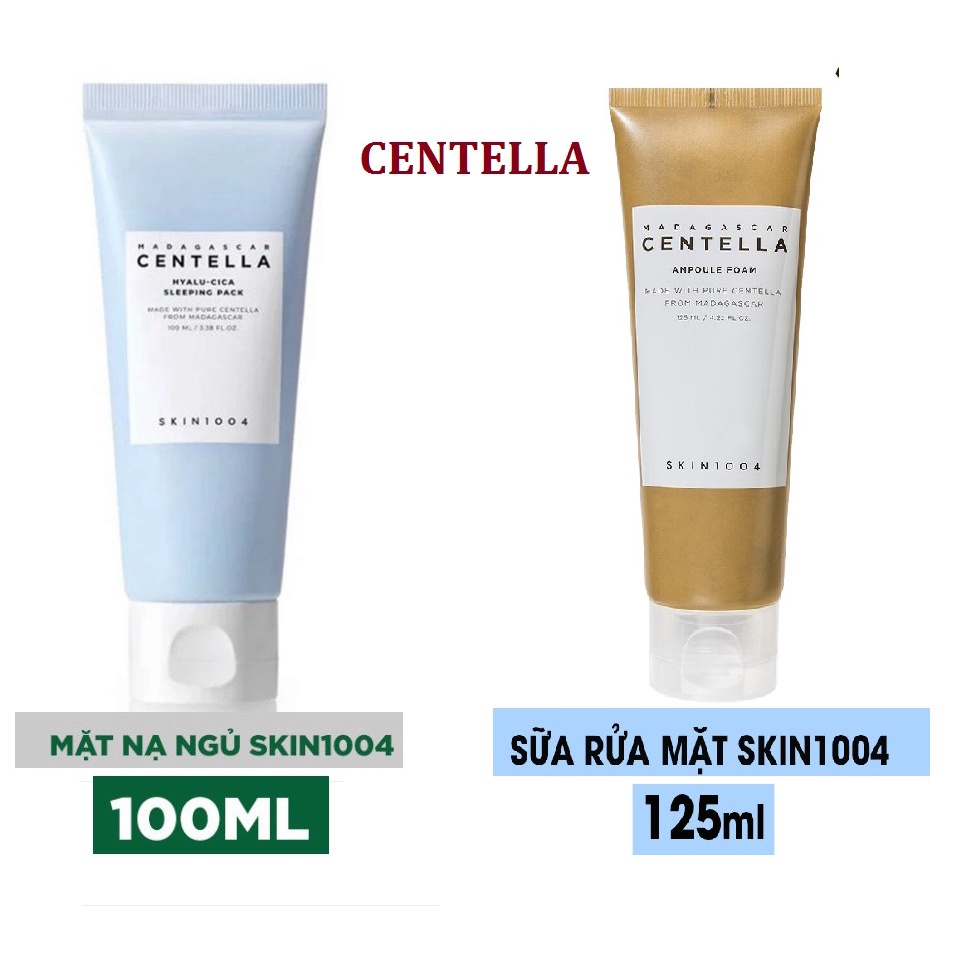 Combo Centella sữa rửa mặt rau má 125ml - mặt nạ ngủ skin1004