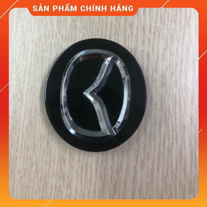 Logo chụp mâm, lazang bánh xe Mazda đường kính 57mm MAD57: Mầu Đen và Bạc SM