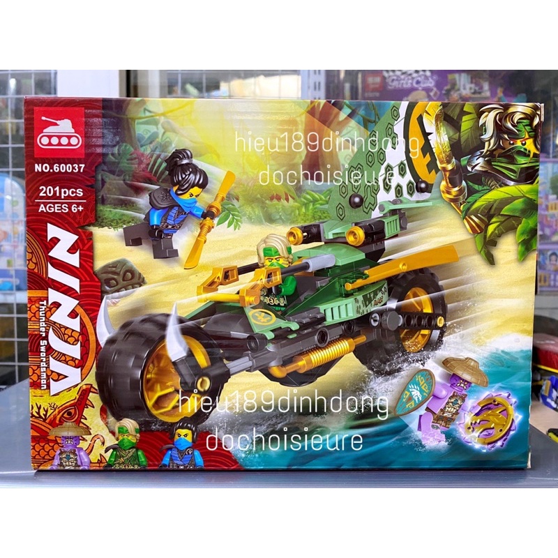 Lắp ráp xếp hình non ninjago 71745 3081 60037 : Xe địa hình rừng xanh của ninja Lloyd xanh lá 206 mảnh