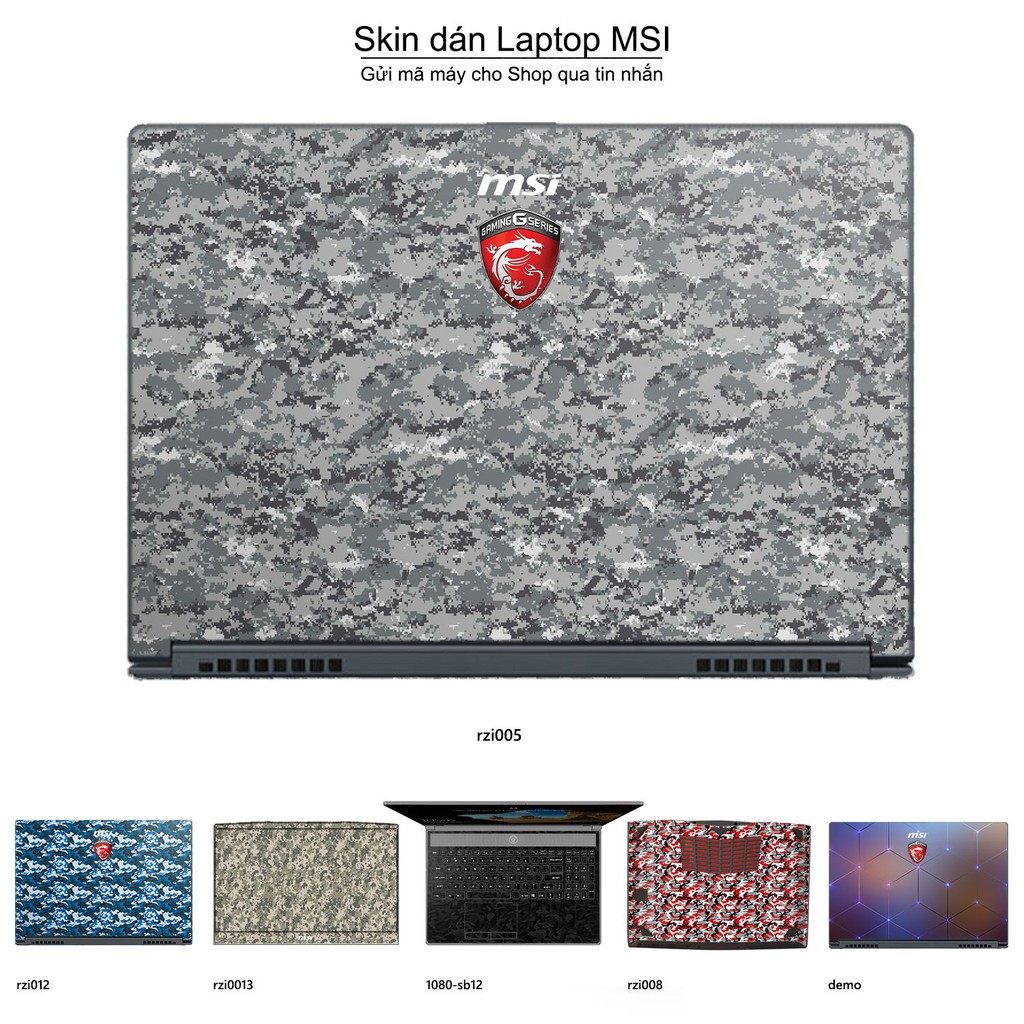 Skin dán Laptop MSI in hình rằn ri _nhiều mẫu 5 (inbox mã máy cho Shop)