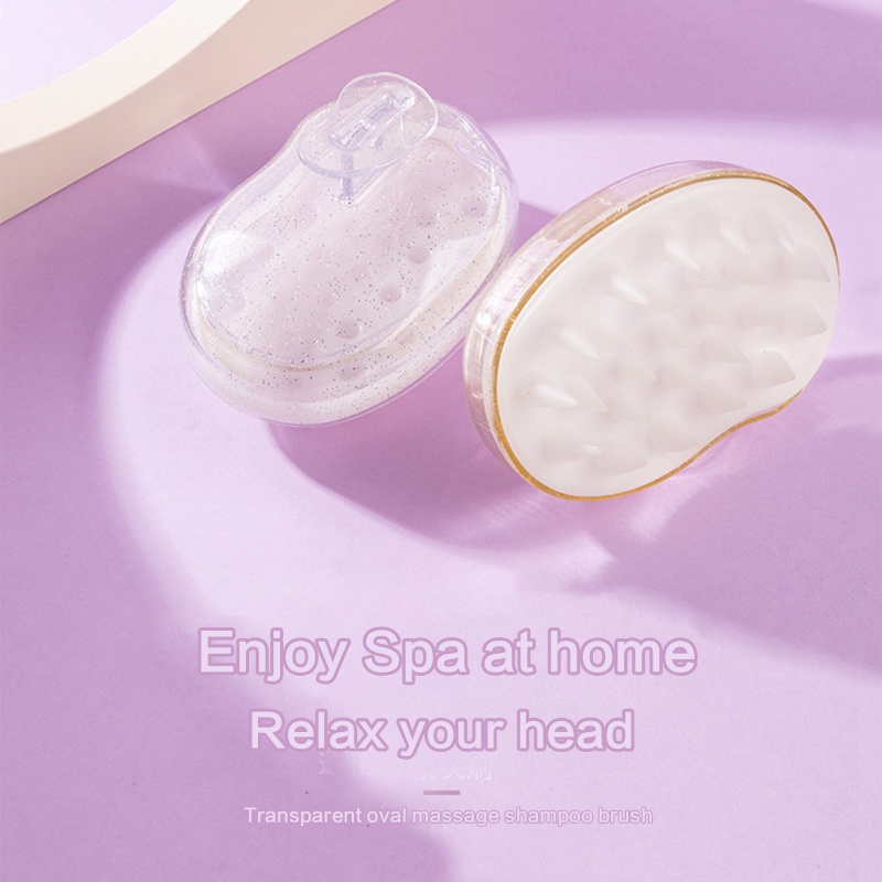 Bàn Chải Gội Đầu Massage Lông Silicon Mềm Xuyên Thấu YOUYO