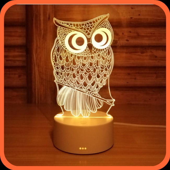 ĐÈN PHÒNG NGỦ đẹp - GIÁO SƯ CÚ VỌ 3D - quà tặng trang trí vô cùng ý nghĩa