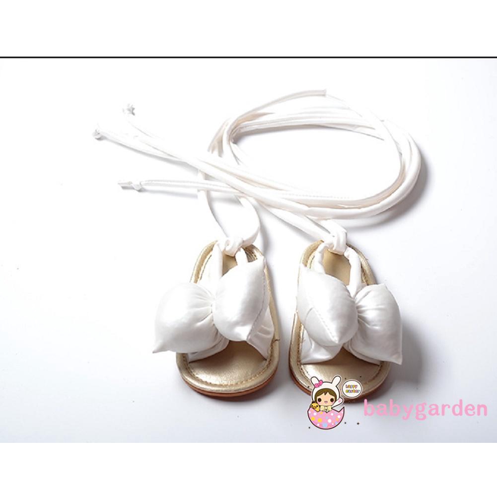 Xăng đan Đính Nơ Màu Trơn Thời Trang Mùa Hè Xinh Xắn Cho Bé Gái