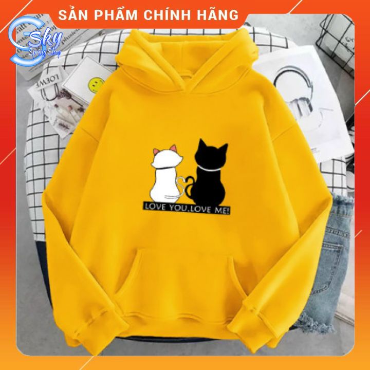ÁO HOODIE UNISEX IN HÌNH LOVE YOU LOVE ME SIÊU CUTE
