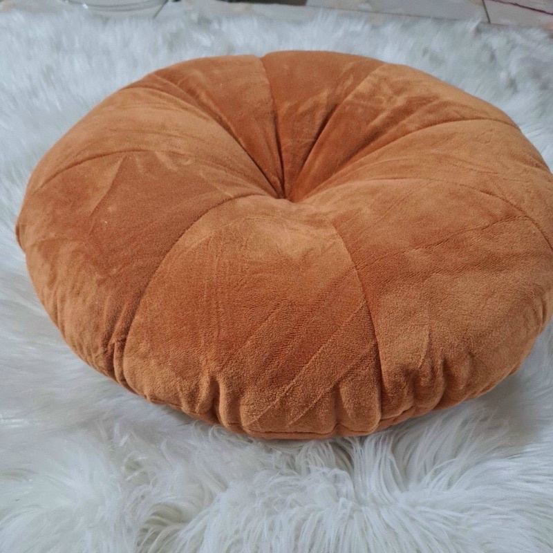 Đệm ngồi bệt  hình tròn bí ngô kiểu dáng mới 45cm vải nỉ nhung mềm mịn chuyên decor phòng khách