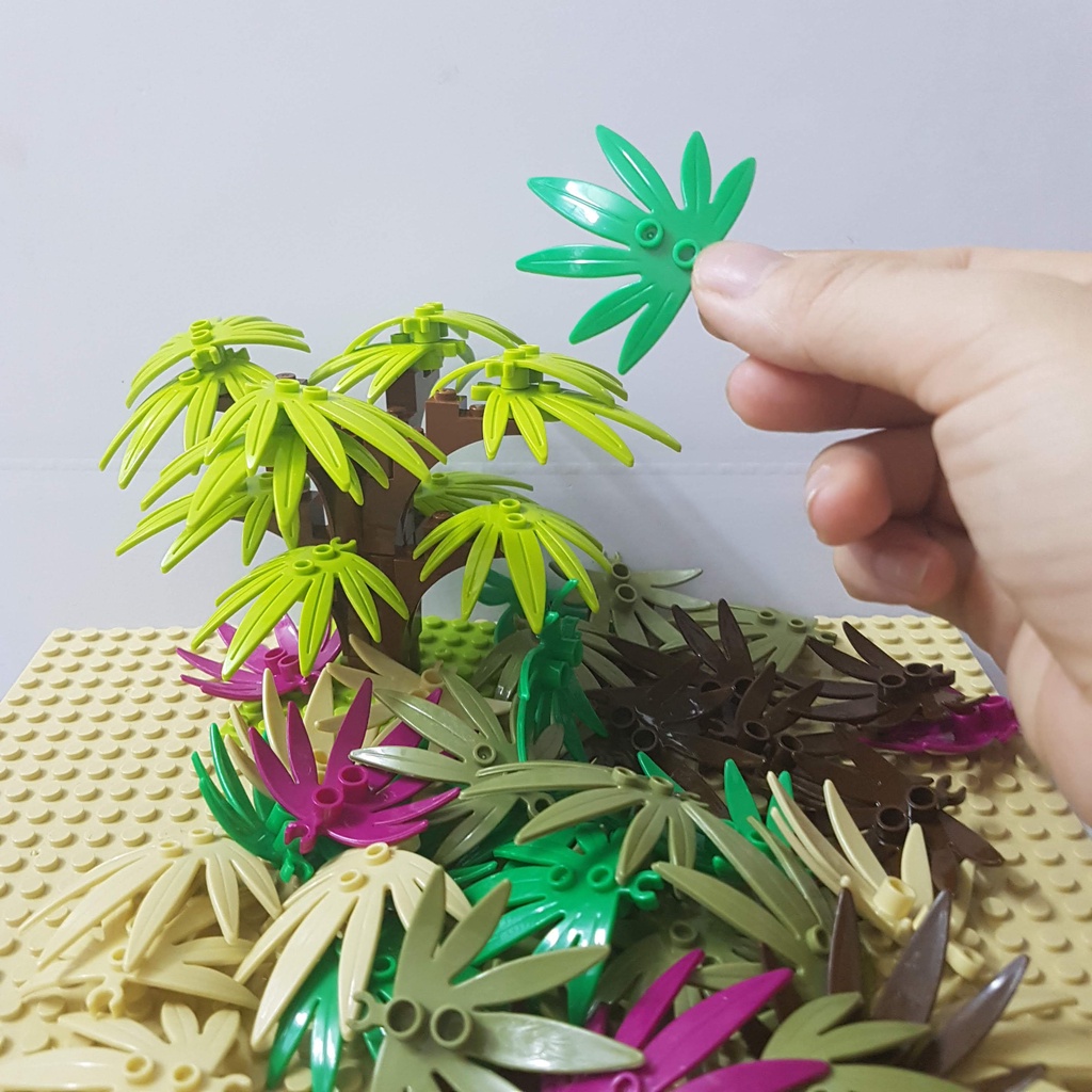 Đồ chơi lắp ráp, phụ kiện MOC, 5 lá cọ size lớn, nhiều màu