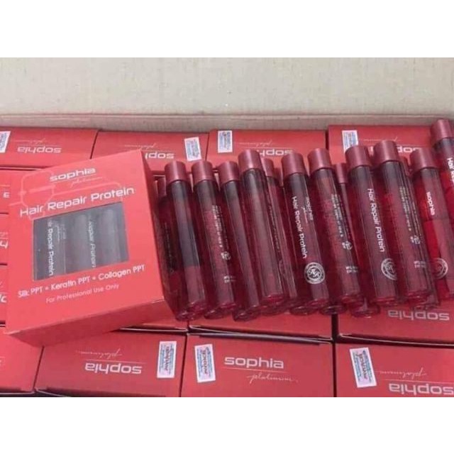 protein phục hồi tóc hư tổn hư nát Hair Repair Protein Sophia 13mlx10 lọ AZ008 tặng nón trùm ủ