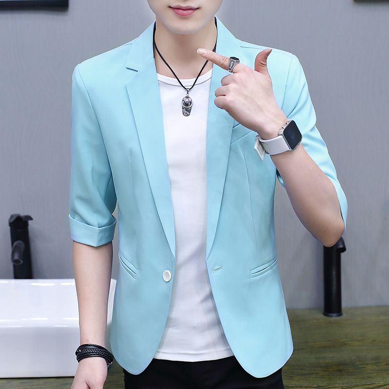 # Áo Khoác Nam# Bộ Đồ Tay Lửng Mùa Hè# Áo Khoác Vest Tay Lửng Thời Trang Lịch Lãm Cho Nam# Áo Vest Tay Ngắn Dáng Ôm Phong Cách Thời Trang Hàn Quốc Cho Nam Giới