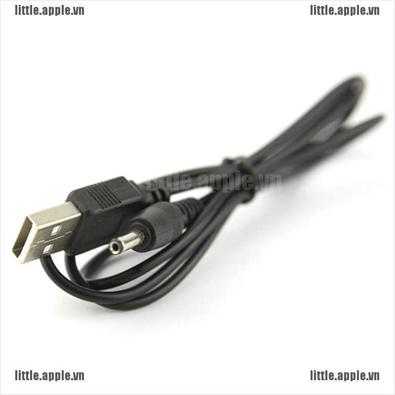 Cáp sạc pin cổng USB ra 2.5 3.5 4.0 5.5mm 5V DC màu đen