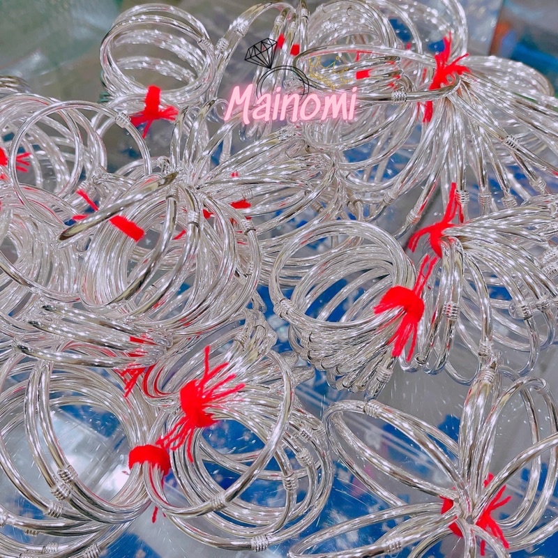 Vòng trơn dẻo người lớn có đủ size chuẩn bạc đẹp Mainomi Shop Bạc Xinh
