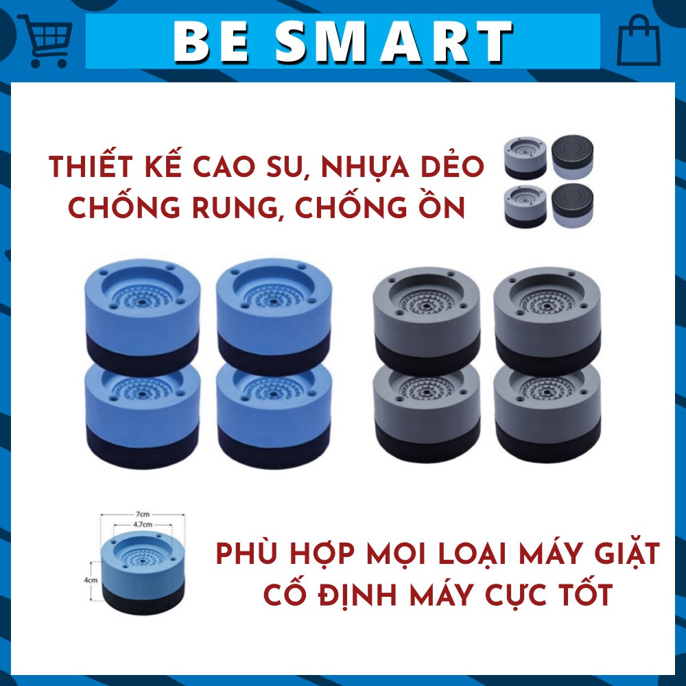 Bộ 4 miếng đệm cao su lót chân máy giặt chống rung chống ồn Besmart