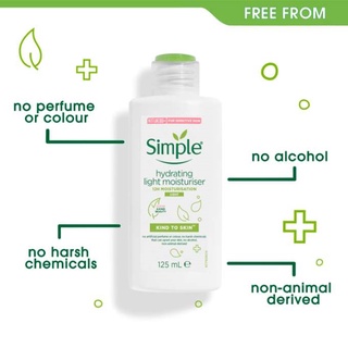 Dưỡng da Simple dịu nhẹ (125ml/150ml/200ml)