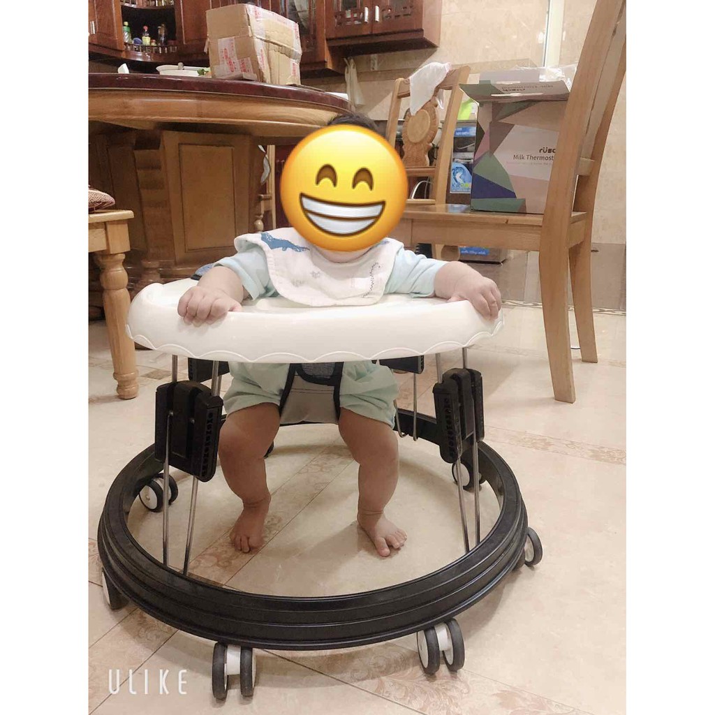 Xe tròn tập đi cho bé, Xe tập đi tròn cho bé cao cấp điều chỉnh 5 cấp độ có tay cầm