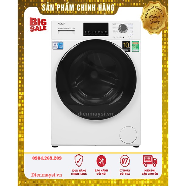 Máy giặt Aqua Inverter 9 kg AQD-D900F.W (Miễn phí giao tại HCM-ngoài tỉnh liên hệ shop)