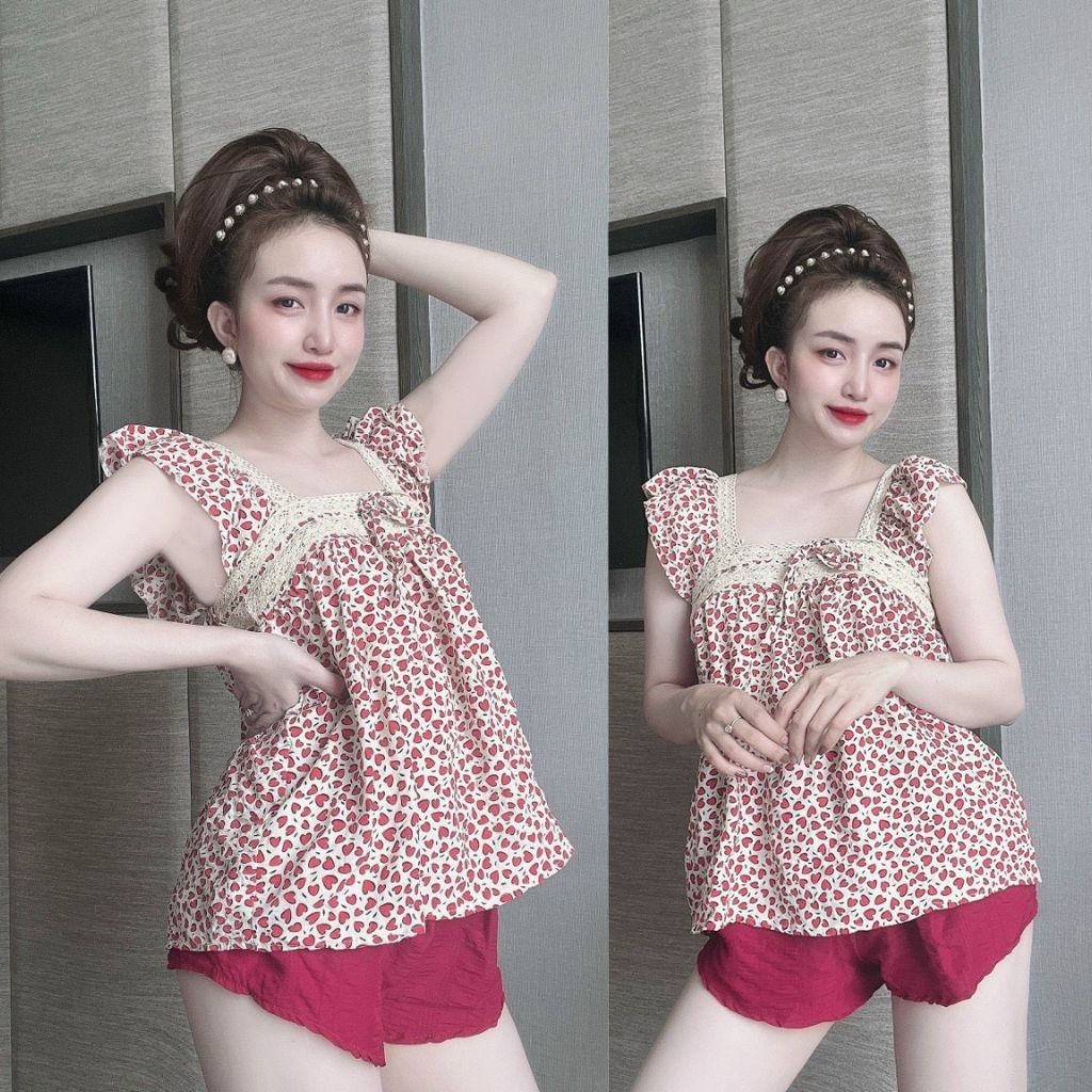 Đồ ngủ nữ❣️FREE SHIP❣️Đồ ngủ sexy lụa đũi cao cấp mềm mại xinh xắn &lt; 60kg