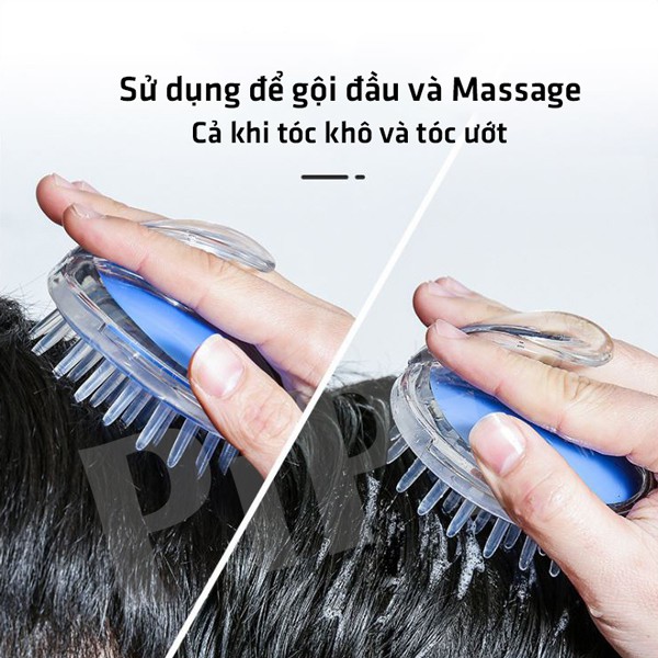 Lược gội đầu Silicon massage trong suốt phong cách Nhật Hàn hình con bọ dễ thương