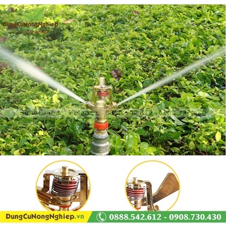 Bộ 2 Béc phun cánh đập kẽm mạ đồng ren 25mm