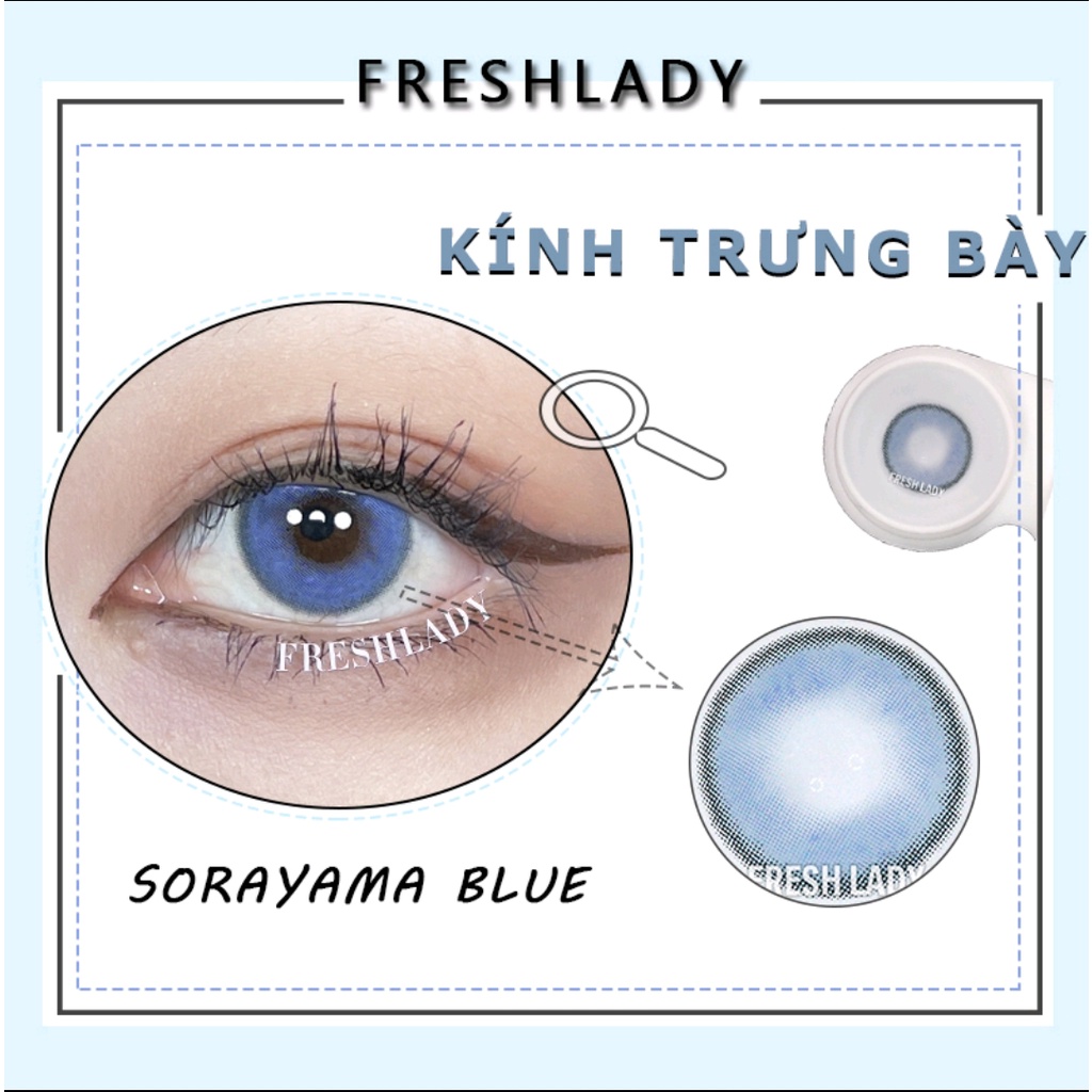 Lens lens mắt Bộ 2 Kính Áp Tròng Mềm Màu Xanh Dương Cho Nữ Me-65 0 độ lens mắt cận