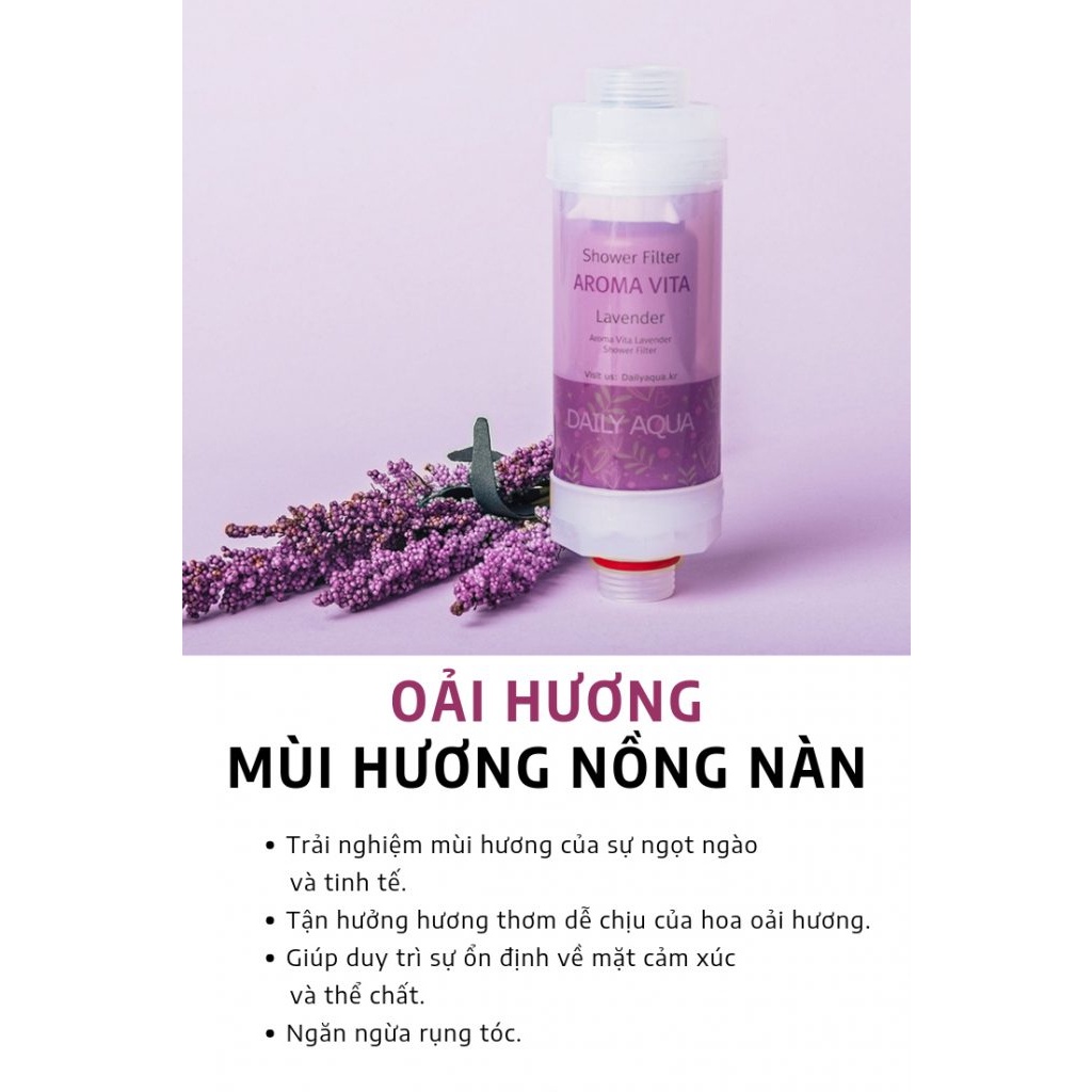 Lõi Lọc Vòi Sen Vitamin Tạo Hương Daily Aqua, Cung Cấp Sữa Và Vitamin Cho Cơ Thể - 1 Lõi Lọc Hương Lavender